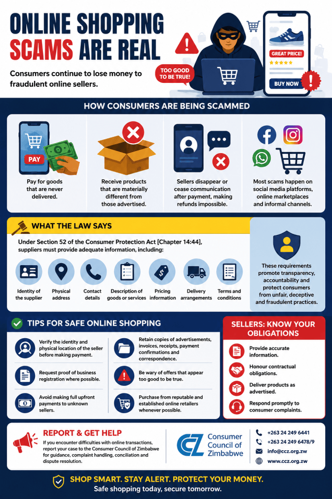 Online shopping warning showing dark side of e-commerce scams and consumer risk illustration