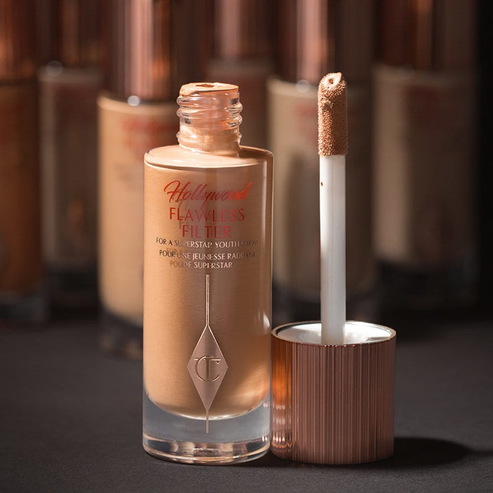 Charlotte Tilbury Hollywood Flawless Filter glowing complexion booster in glass bottle