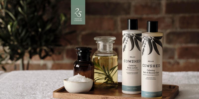 Cowshed 25 years of natural spa therapies British countryside brand heritage banner