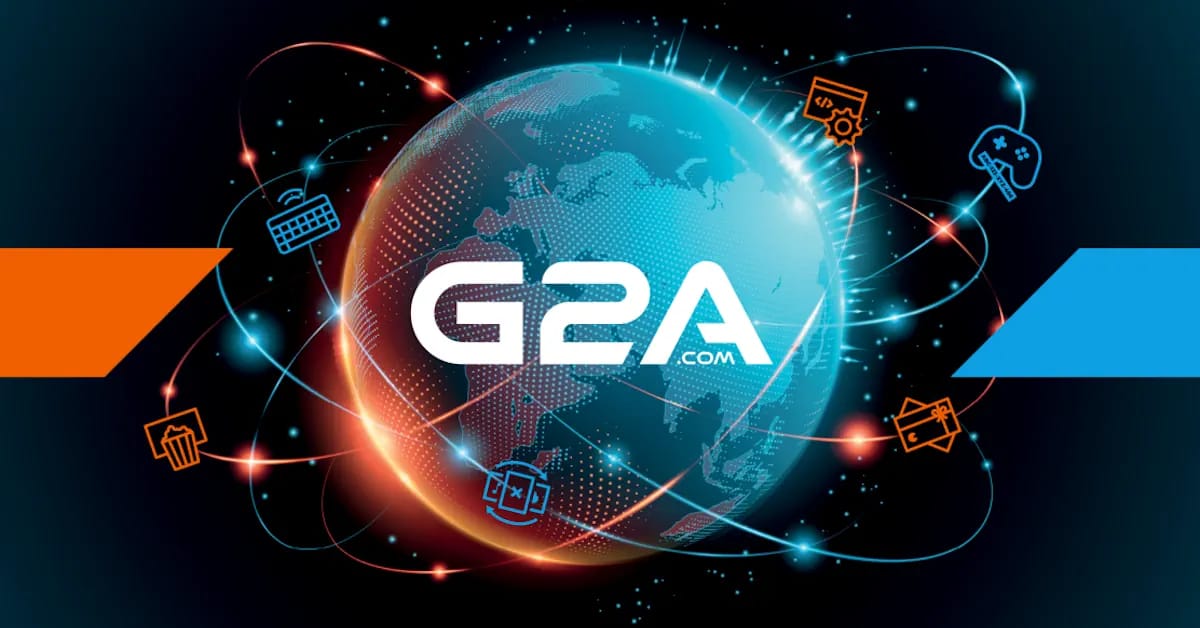 G2A marketplace platform interface for buying cheap PC game keys and digital products