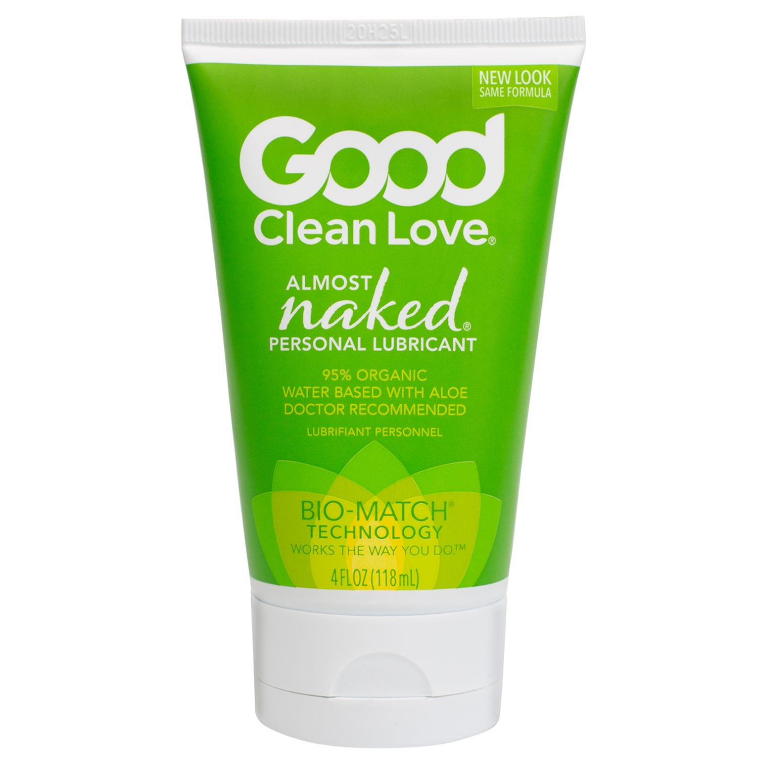 Good Clean Love Almost Naked organic personal lubricant tube with clinical minimal packaging