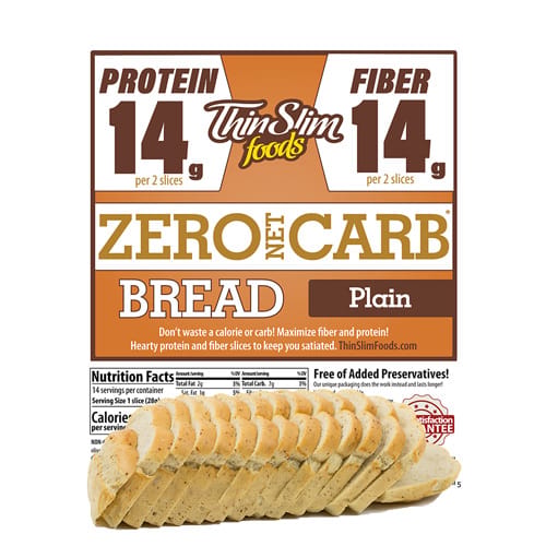 ThinSlim Foods Zero Net Carb keto bread plain loaf for macro purists