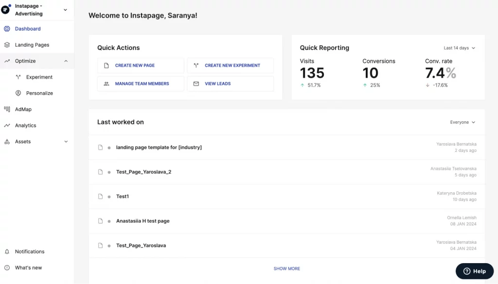 Instapage official product July 2026