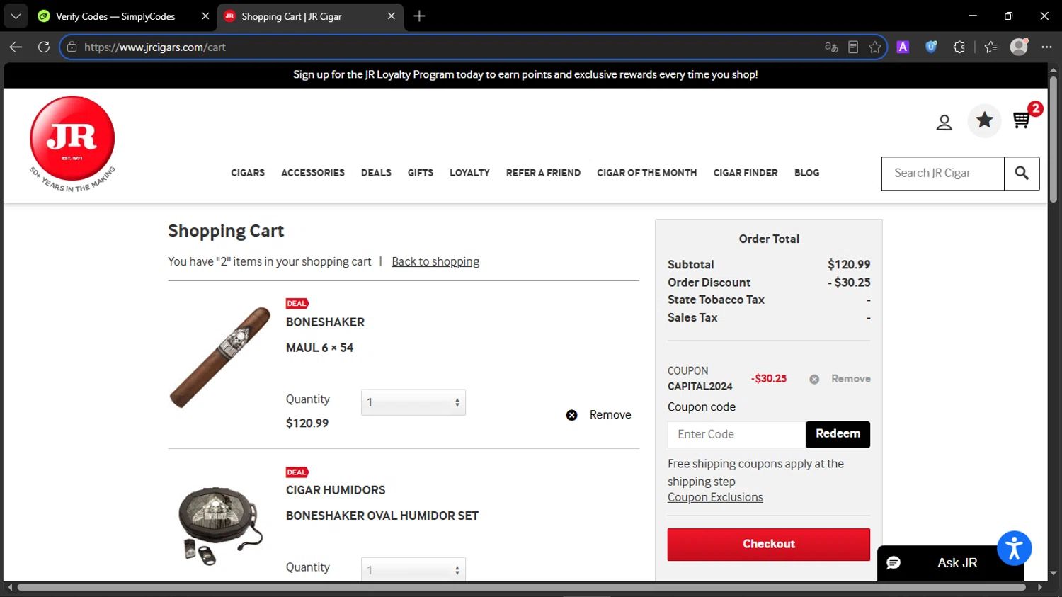 JR Cigars coupon code tested July 2026 – Coupons Scout