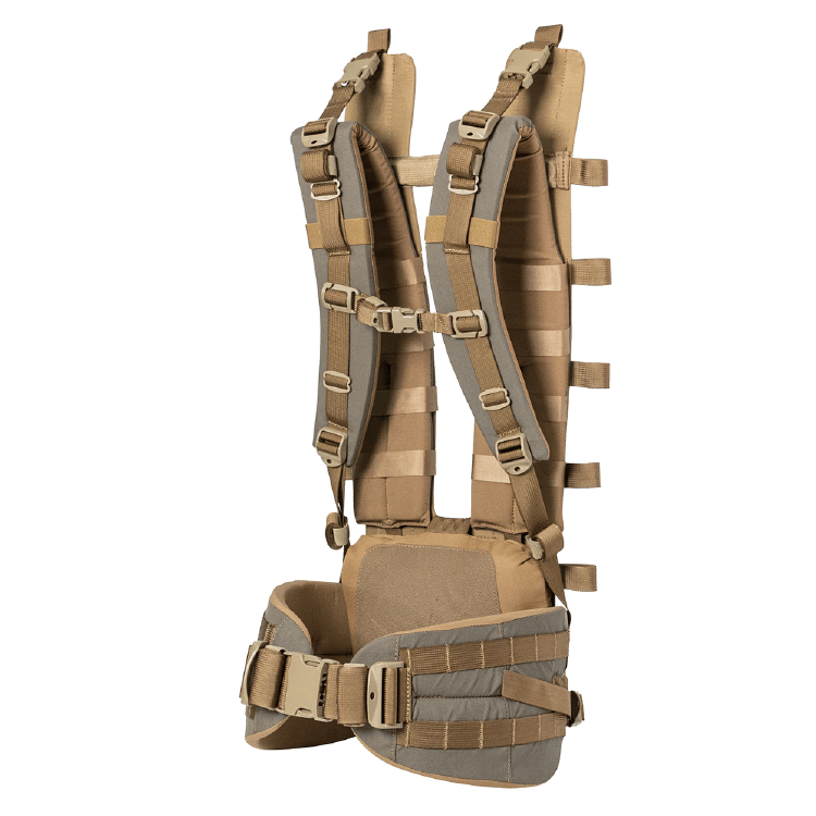 Kifaru Duplex Lite Frame hunting pack showing suspension system and load lifters