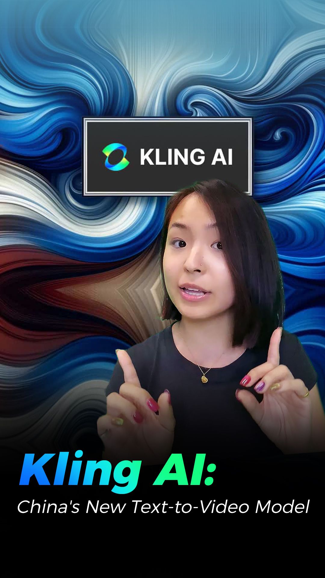 Kuaishou Kling AI text to video generator promotional image showing cinematic AI generated scene