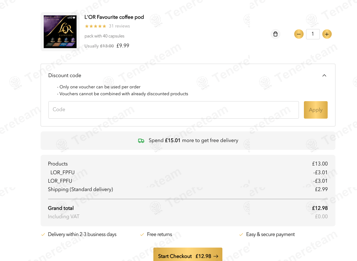 L'OR UK coupon code tested July 2026 – Coupons Scout