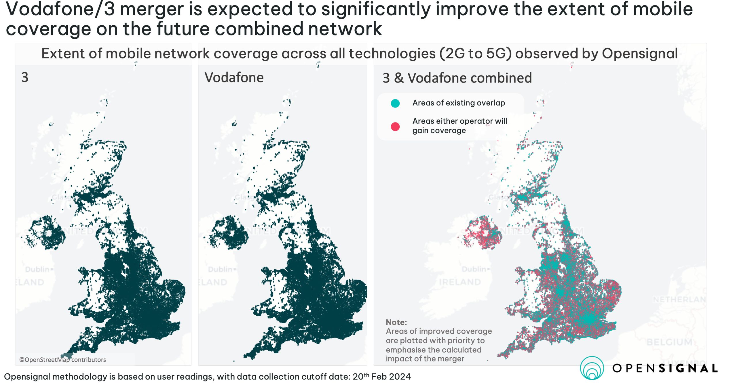 Vodafone UK network coverage map showing 5G and 4G reach across the country