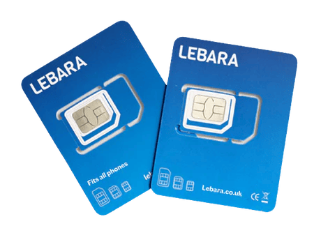 Lebara Mobile UK SIM card pay as you go free SIM order box showing plan details