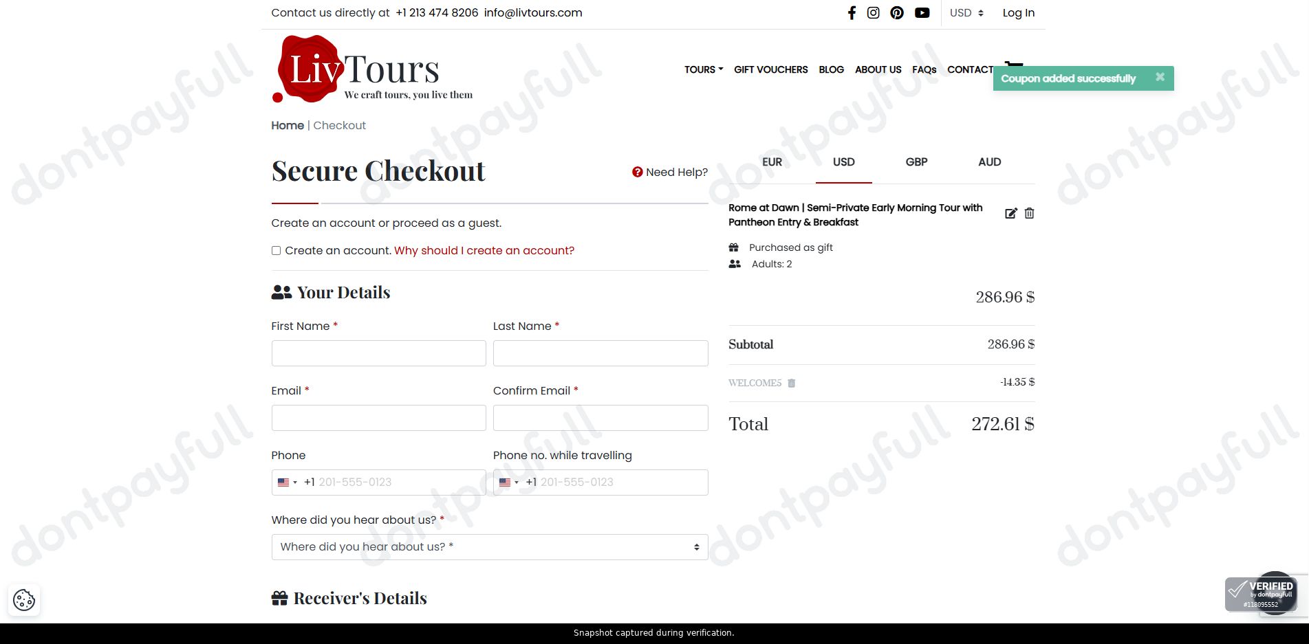 LivTours coupon code tested July 2026 – Coupons Scout