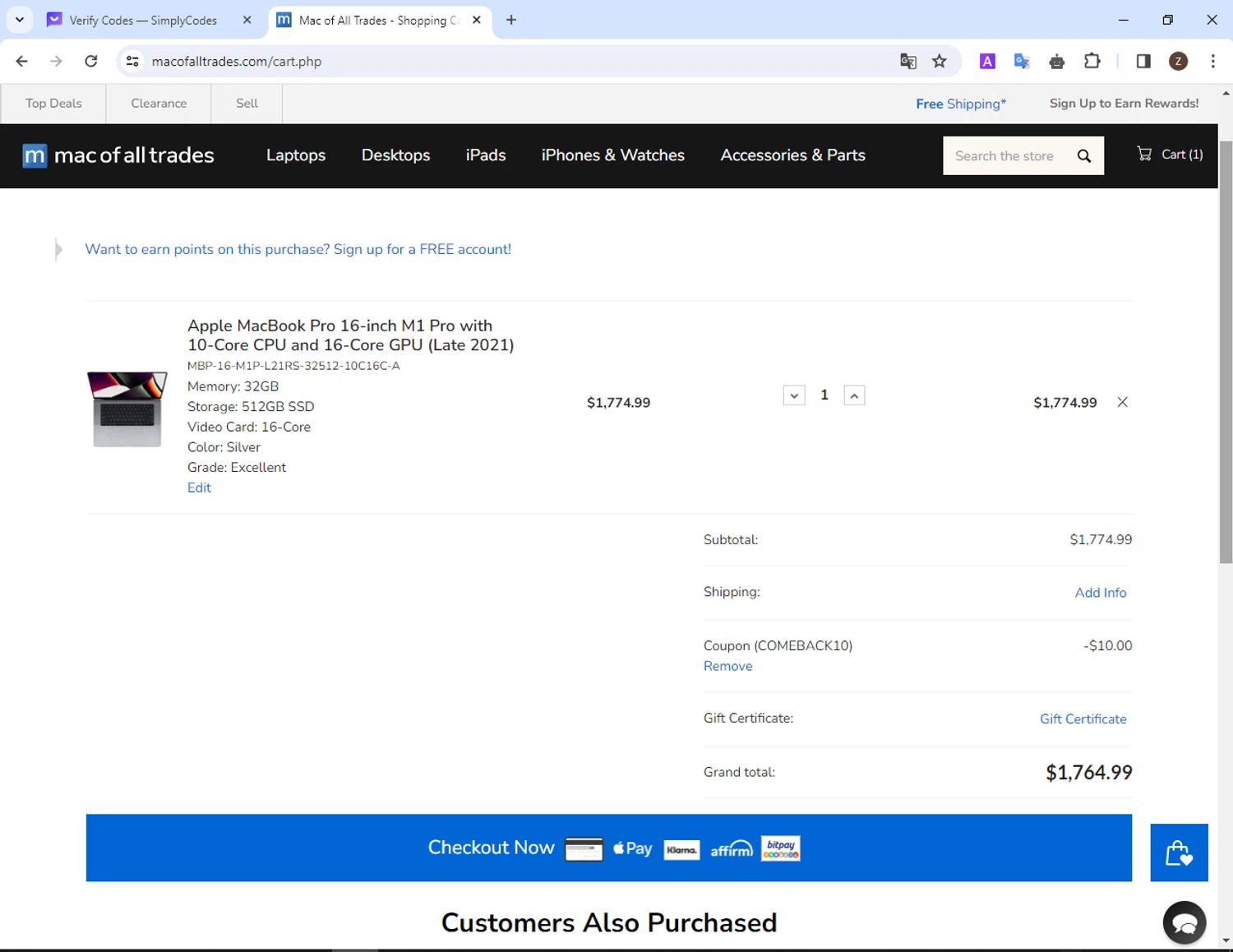 Macback coupon code tested July 2026 – Coupons Scout