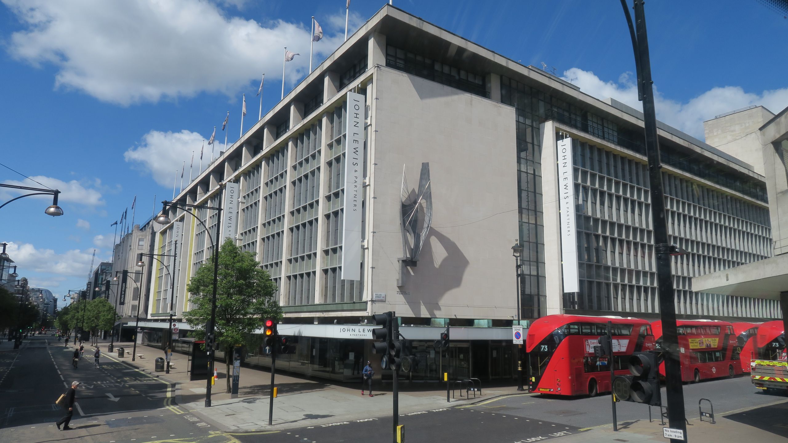 John Lewis Oxford Street department store London flagship building showing premium retail architecture