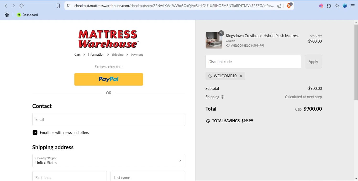 MemoryFoamWarehouse coupon code tested July 2026 – Coupons Scout