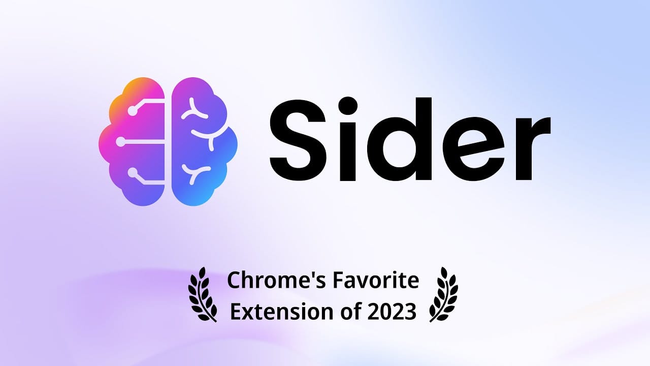Sider AI browser sidebar assistant interface running inside Chrome for research and writing