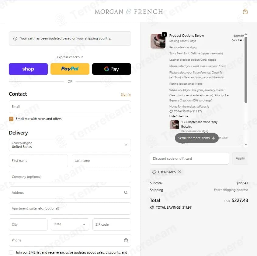 Morgan & French coupon code tested July 2026 – Coupons Scout