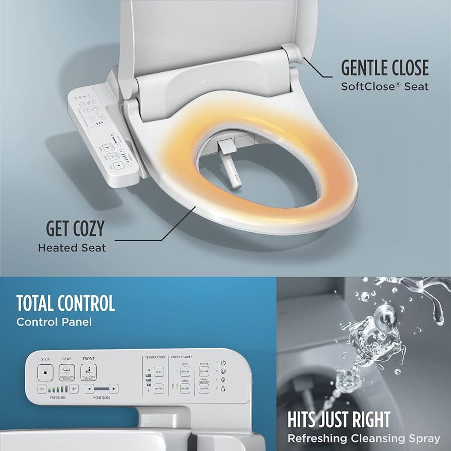 TOTO Washlet A2 electronic bidet toilet seat with heated seat and SoftClose lid