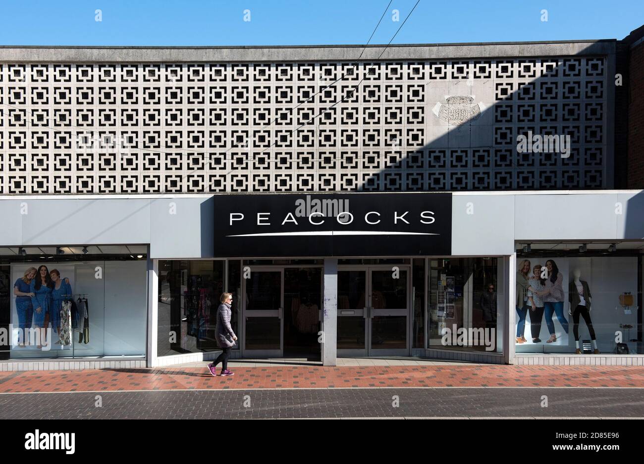 Peacocks fashion store on Tonbridge Kent UK high street showing shopfront and family value clothing signage
