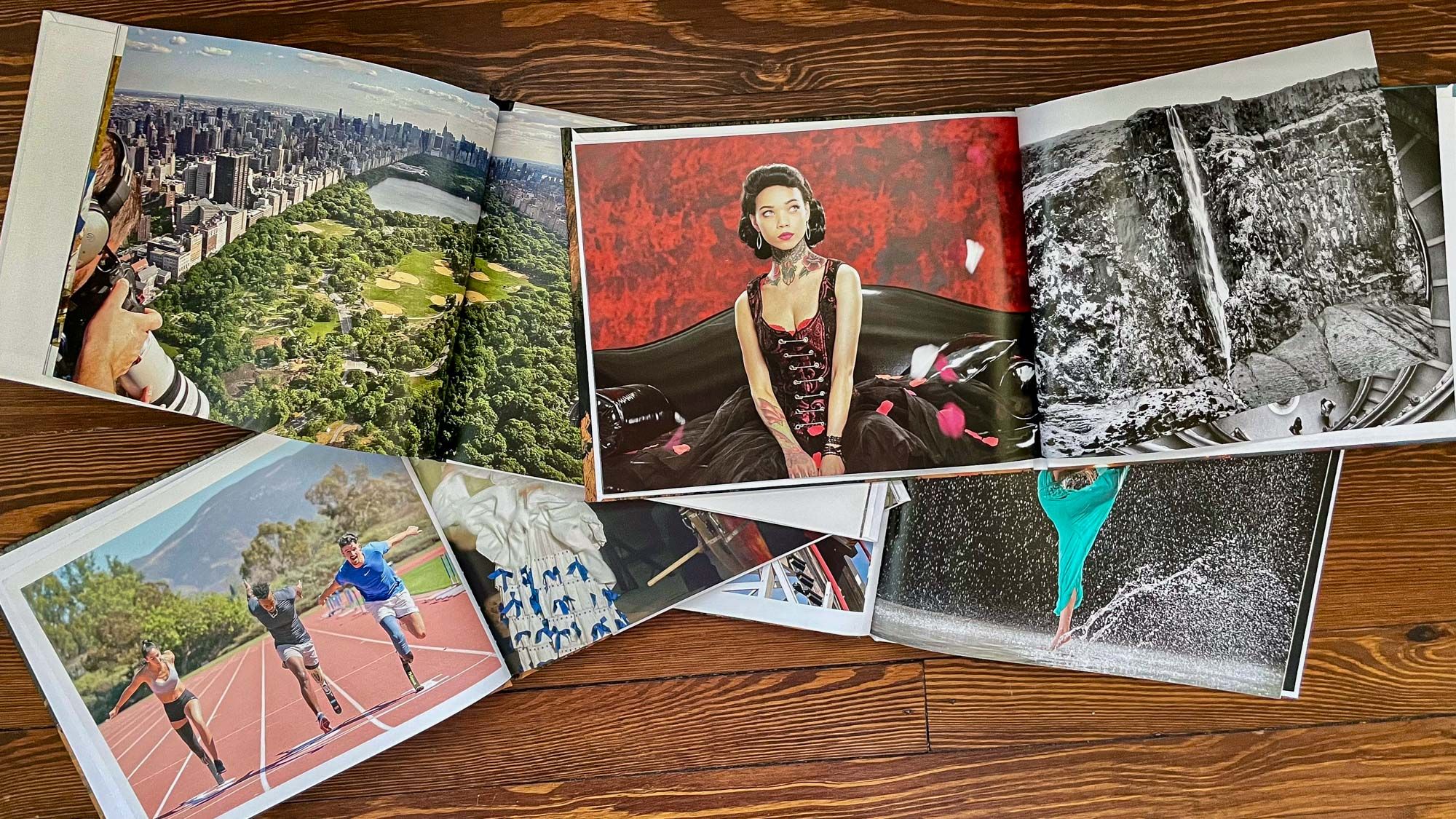 Photo book quality comparison showing print output variation between different services