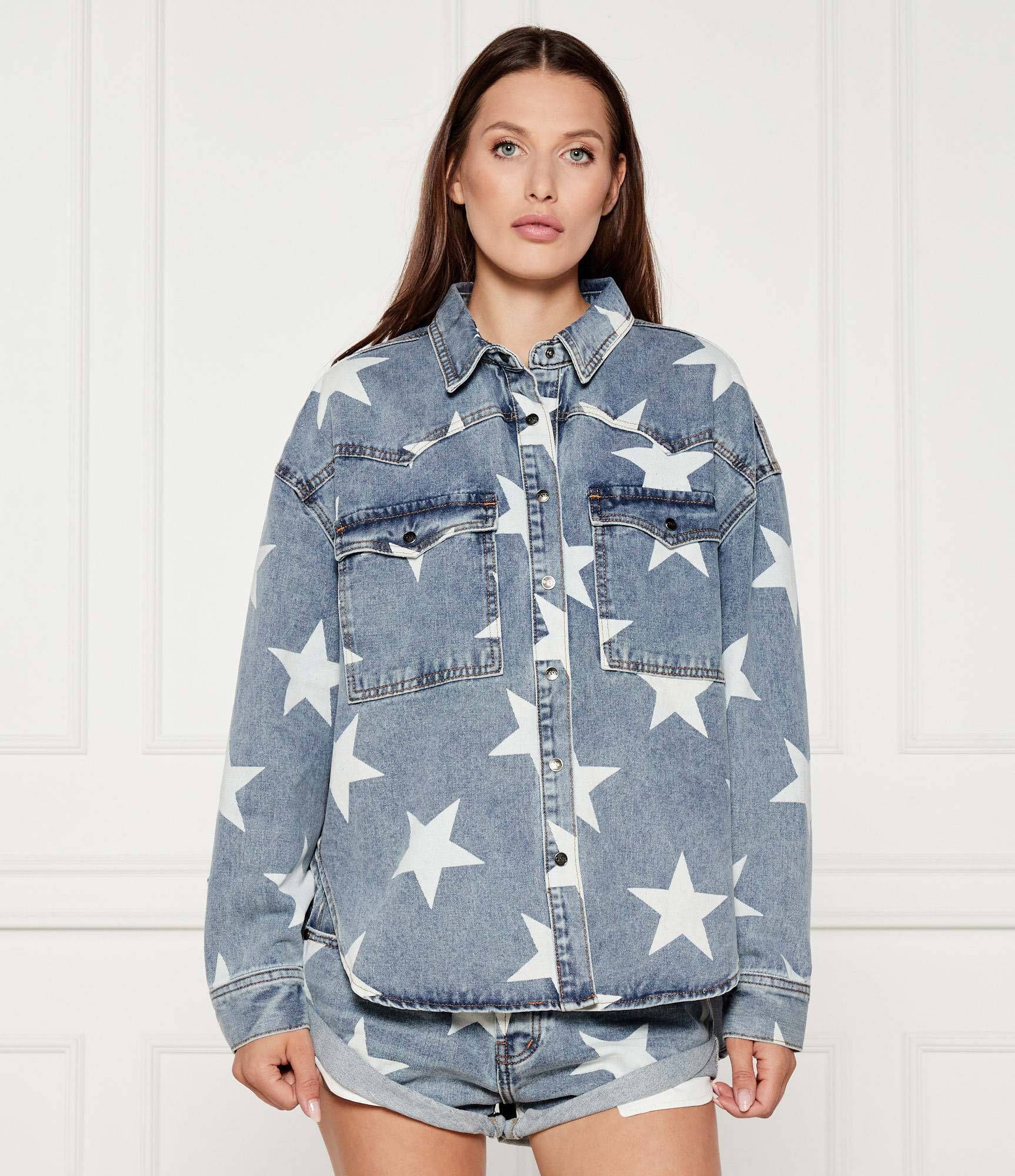 Pistola Daria oversized fit denim shirt in classic blue wash for women