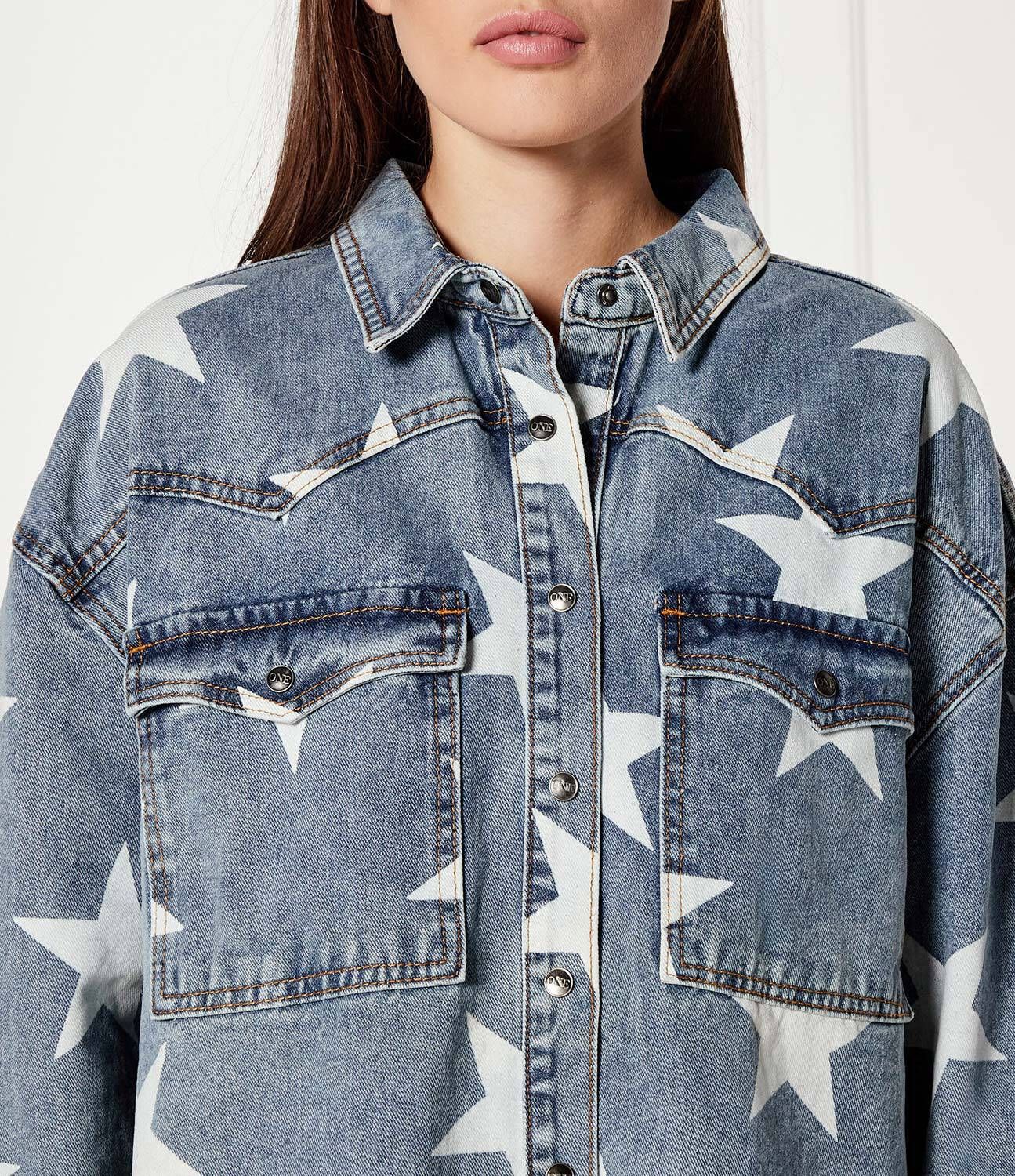 Pistola Daria oversized denim shirt styled as trendy layering piece for women