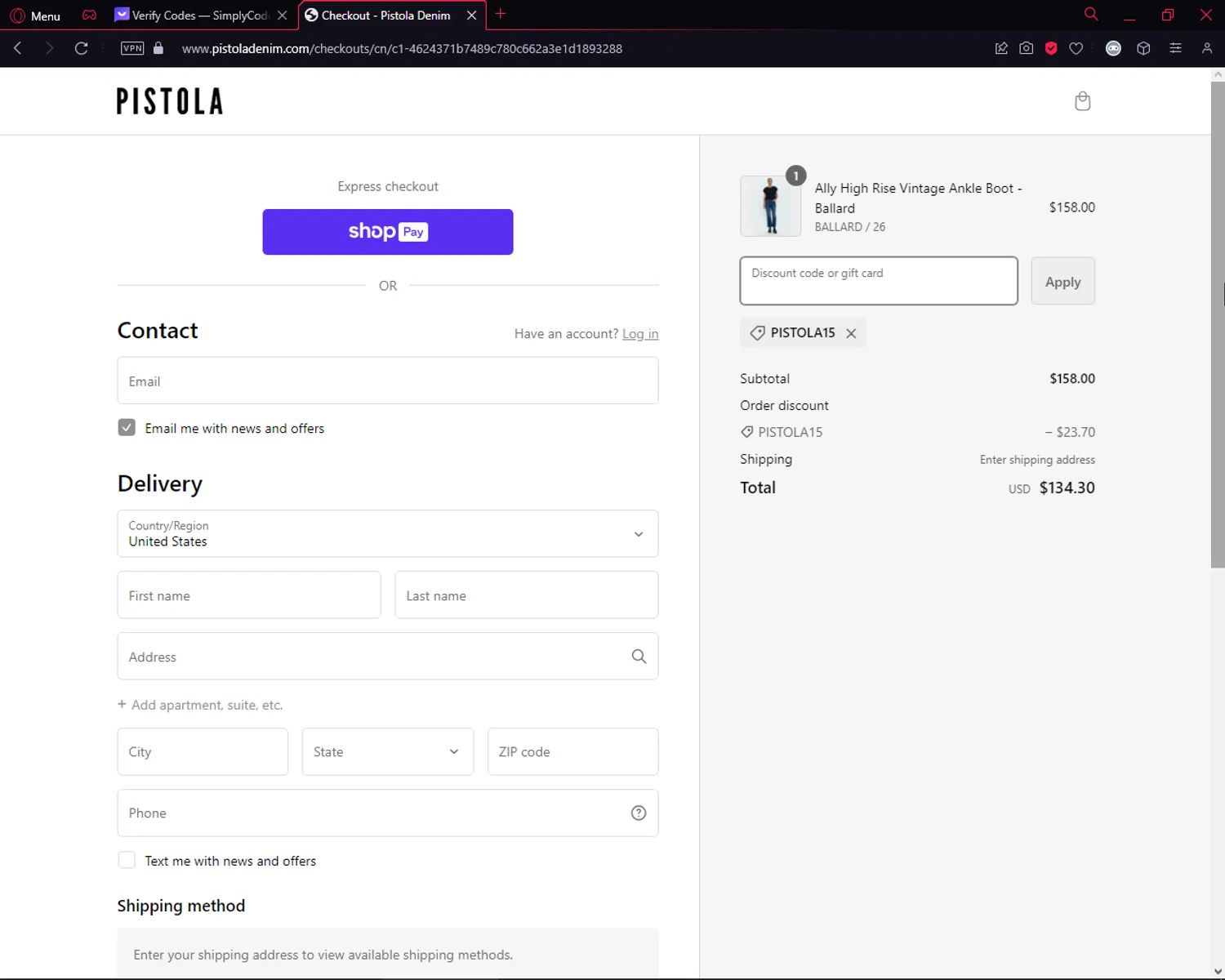 Pistola Denim coupon code tested September 2026 – Coupons Scout