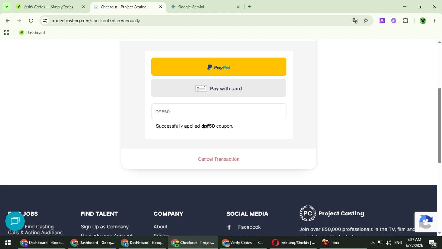 ProjectCasting coupon code tested September 2026 – Coupons Scout