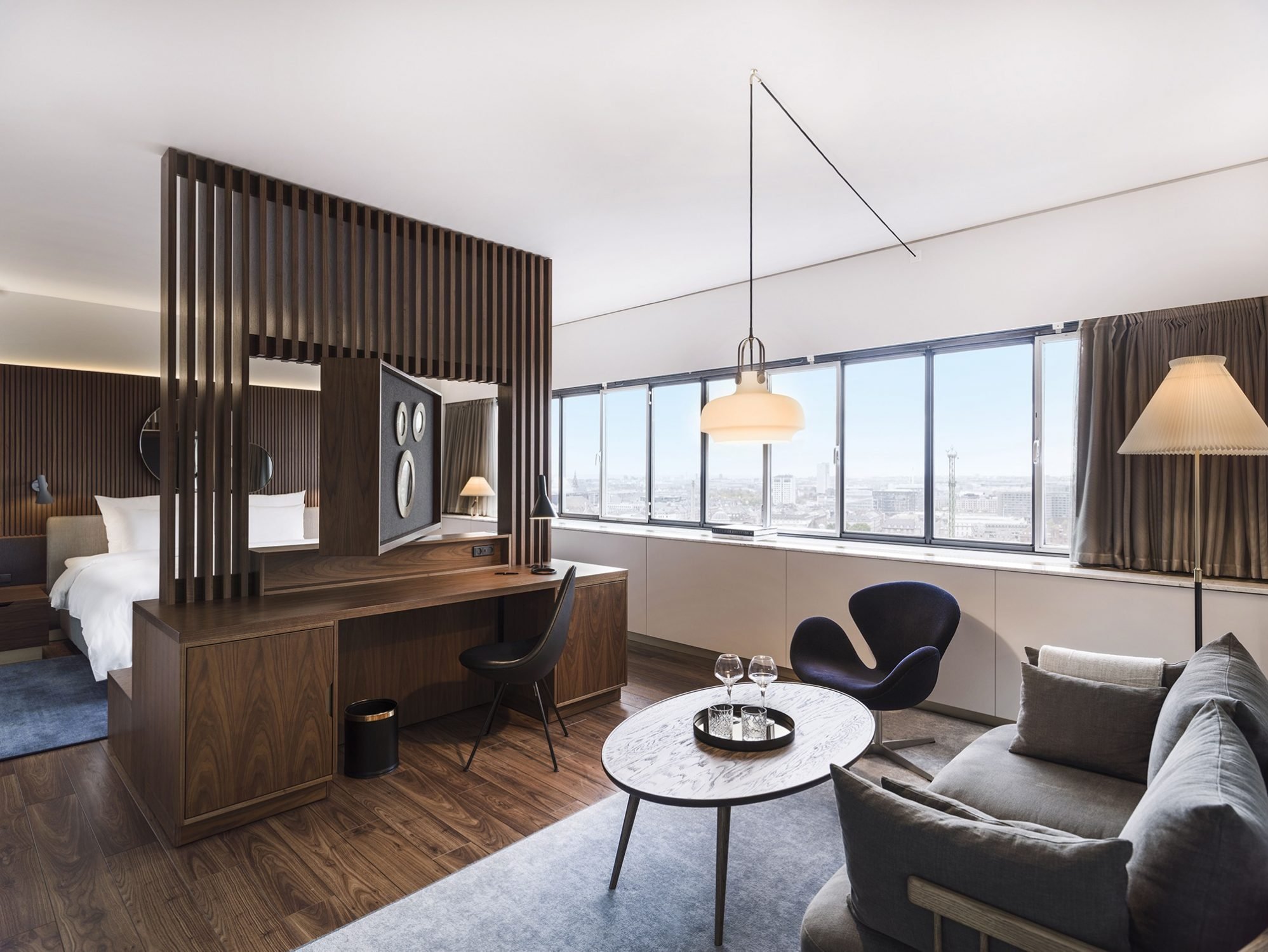 Radisson Collection Royal Hotel Copenhagen luxury lobby with sleek modern Scandinavian interior design