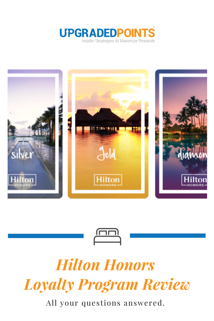 Hilton Honors loyalty program branding showing tiered membership benefits card
