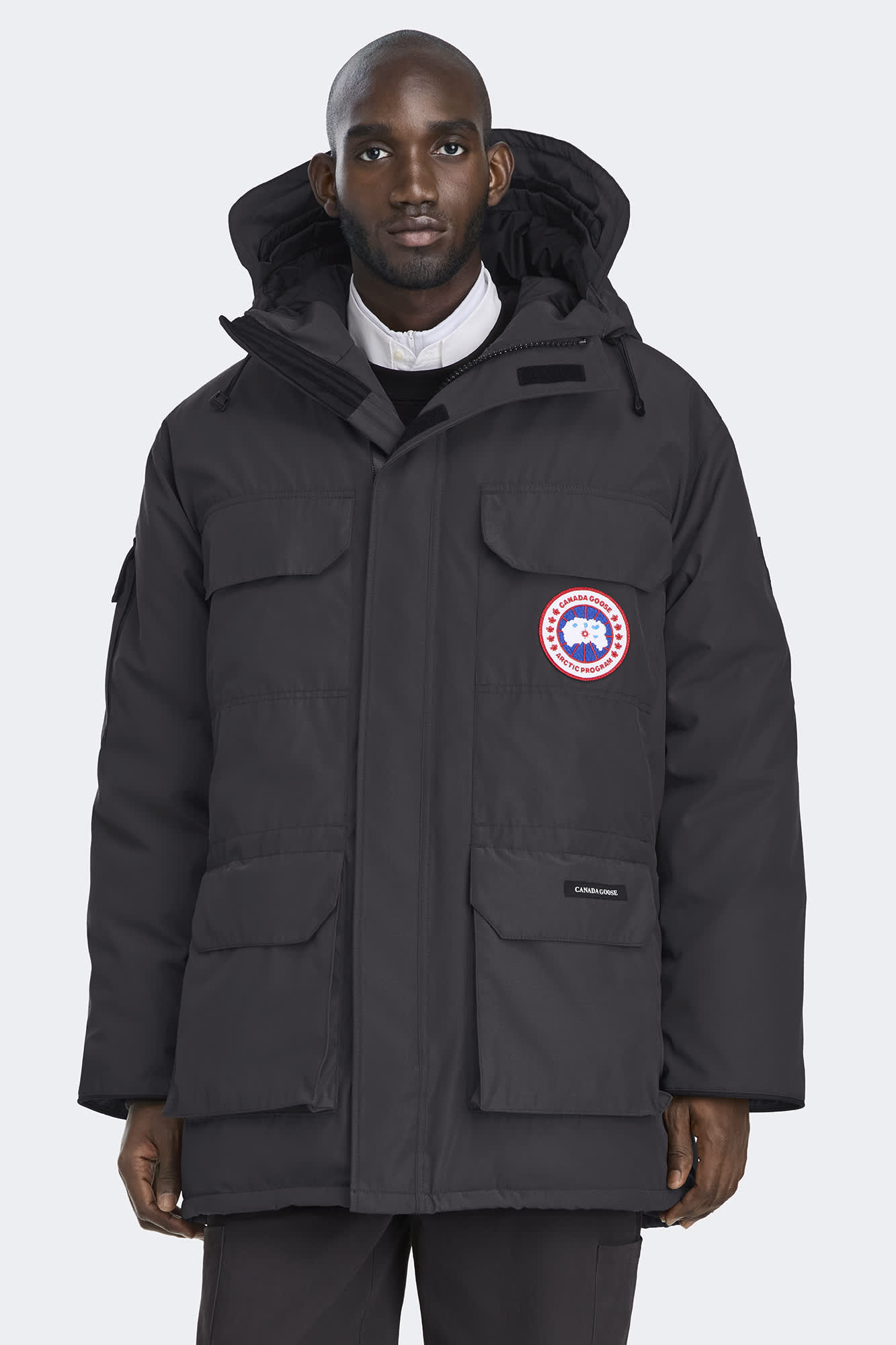 Canada Goose men's parka lineup showcasing signature down winter coat models