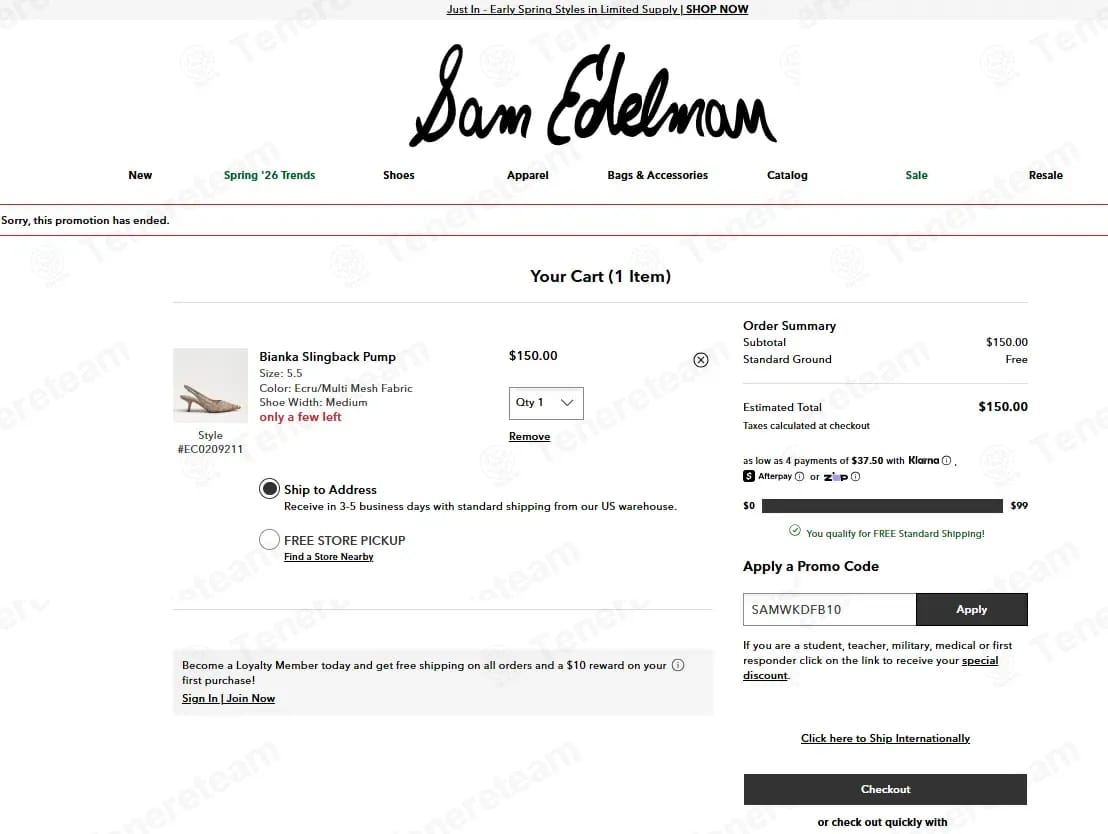 Sam Edelman coupon code tested September 2026 – Coupons Scout