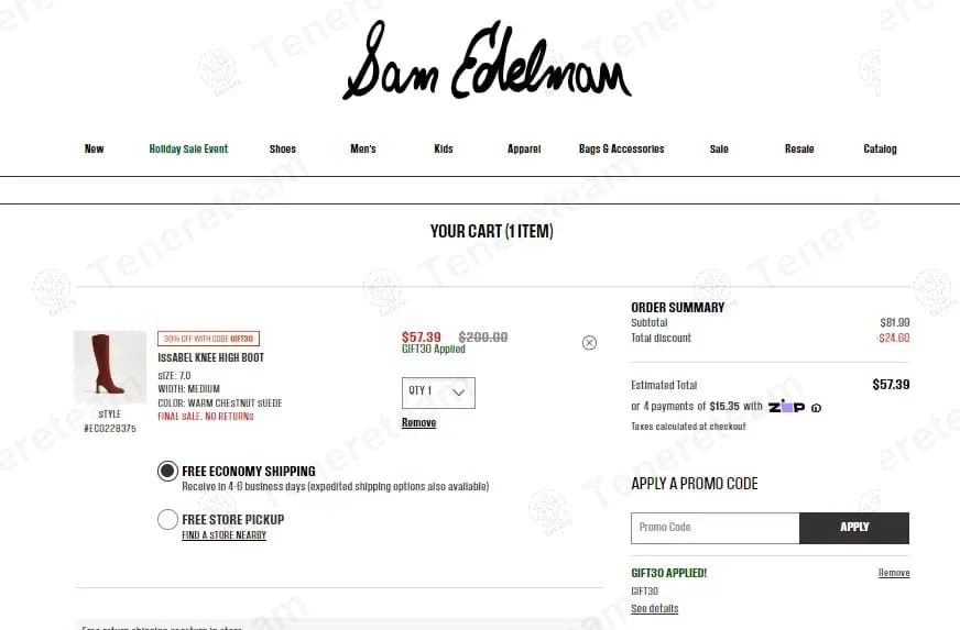 Sam Edelman coupon code tested September 2026 – Coupons Scout