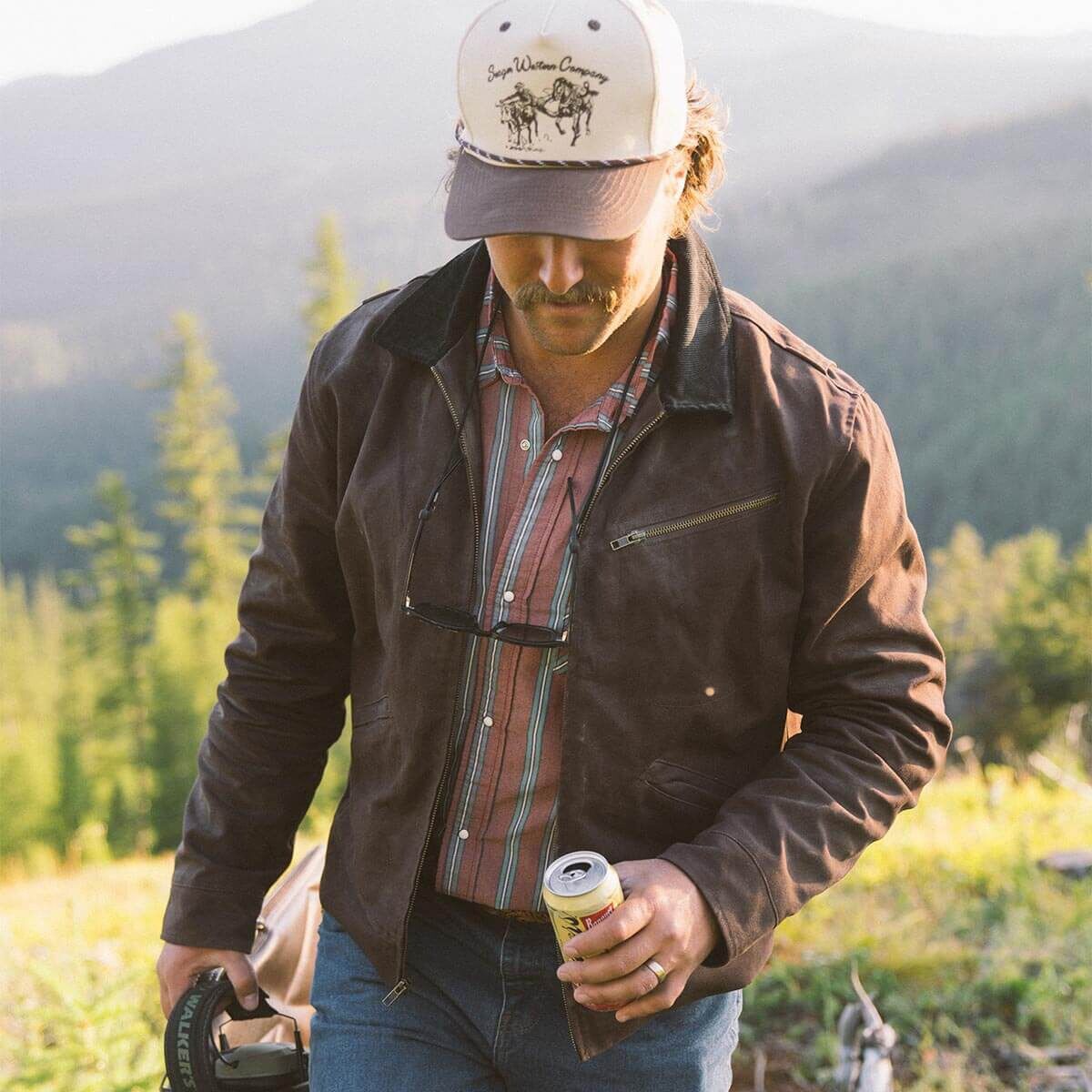 Seager Ranch corduroy jacket in espresso brown showing heavyweight fabric and rugged construction