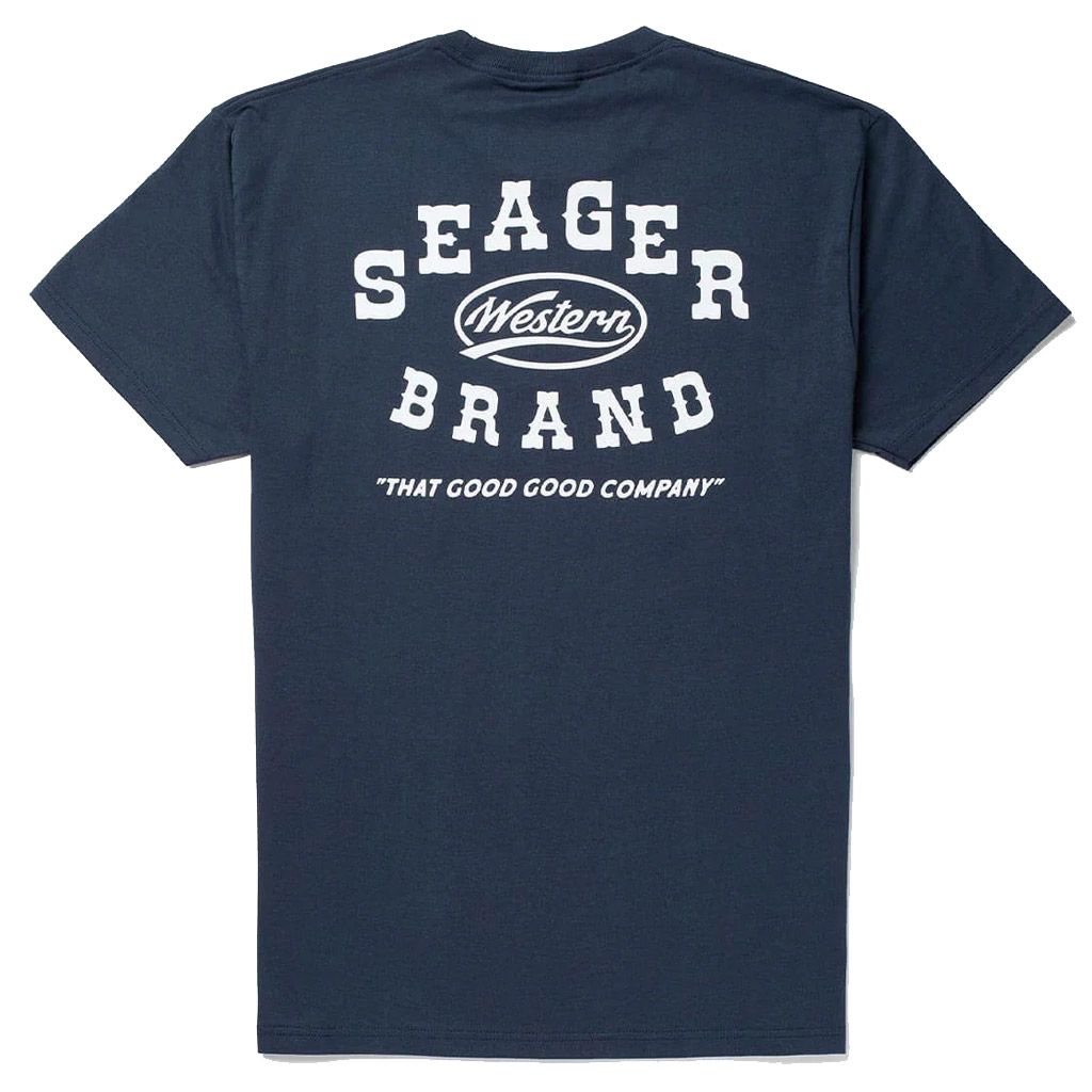 Seager Co modern western style tee shirt with brand logo on cotton fabric