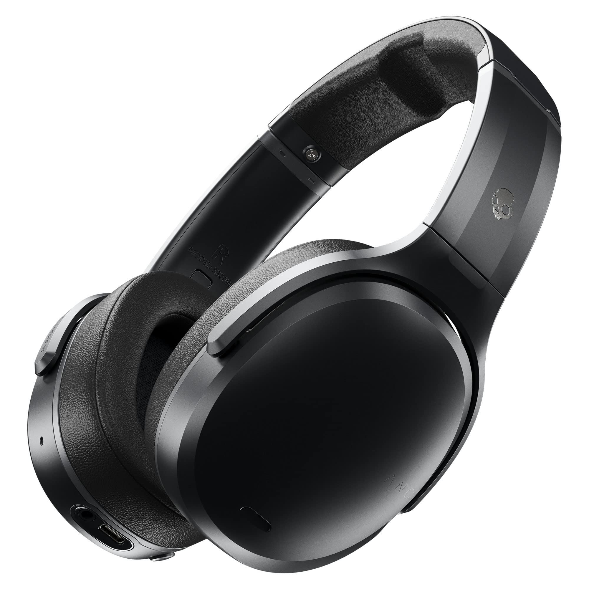 Skullcandy Crusher ANC wireless over-ear headphones in black with cushioned earcups and headband