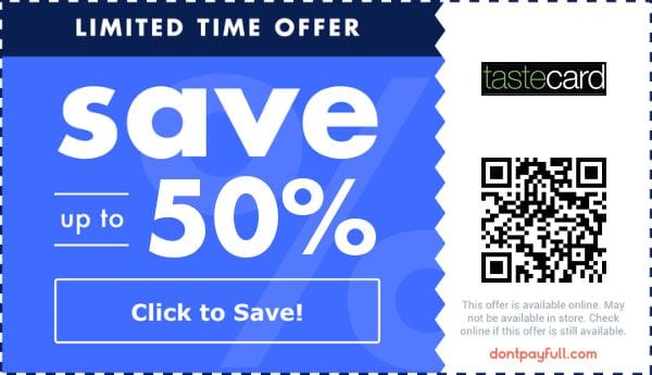 Tastecard coupon code tested July 2026 – Coupons Scout