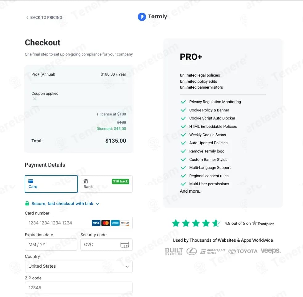 Termly coupon code tested July 2026 – Coupons Scout