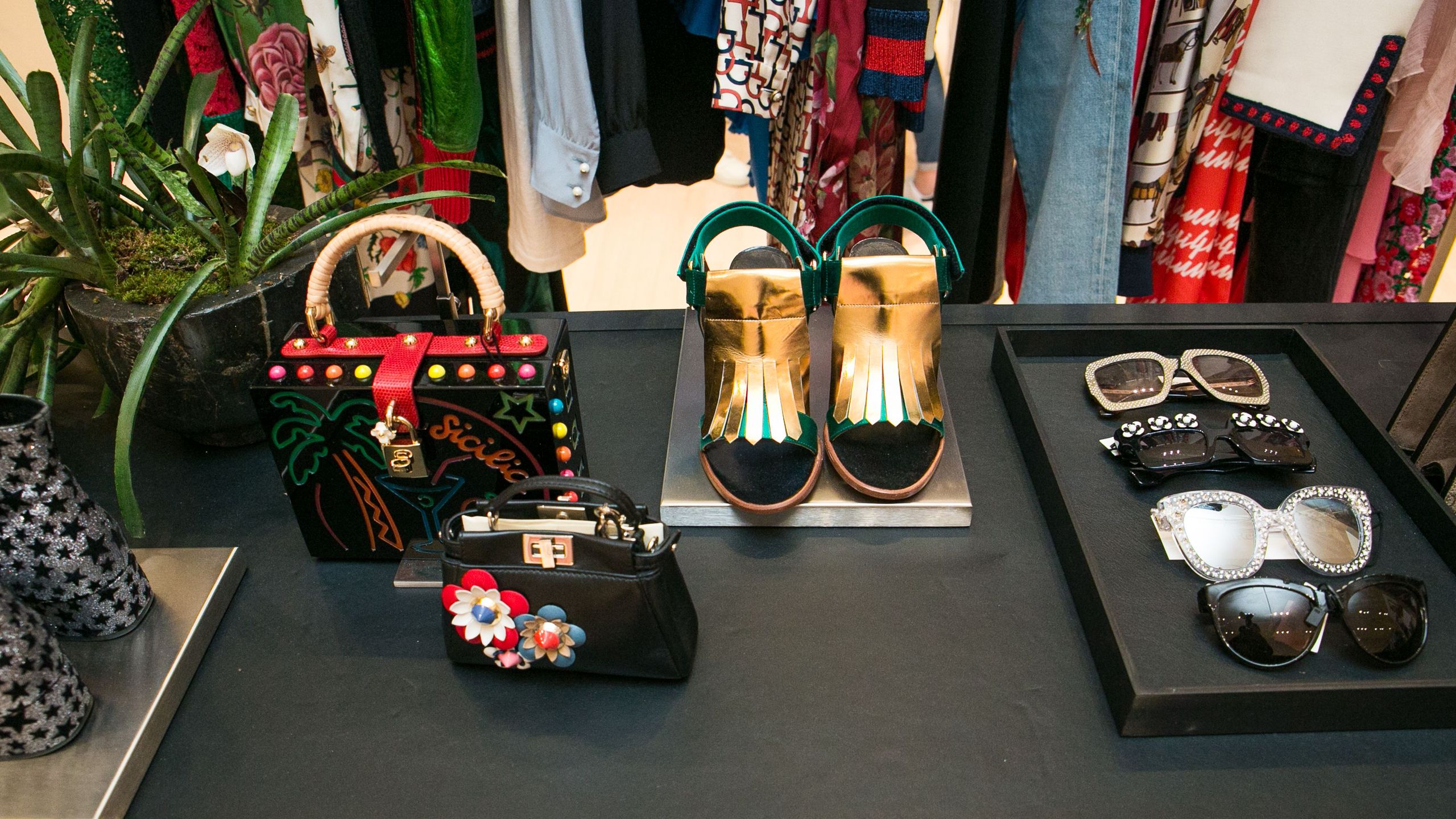 The RealReal secondhand luxury consignment shop showing designer inventory display