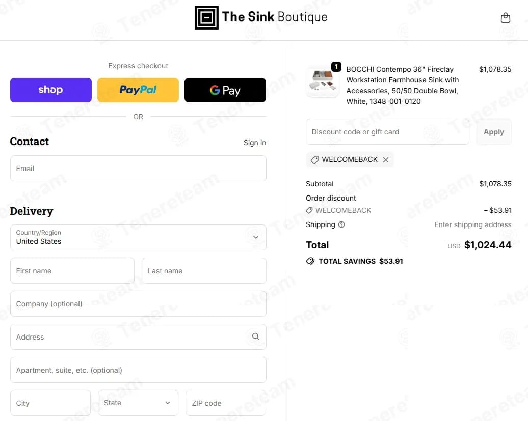 The Sink Boutique coupon code tested September 2026 – Coupons Scout