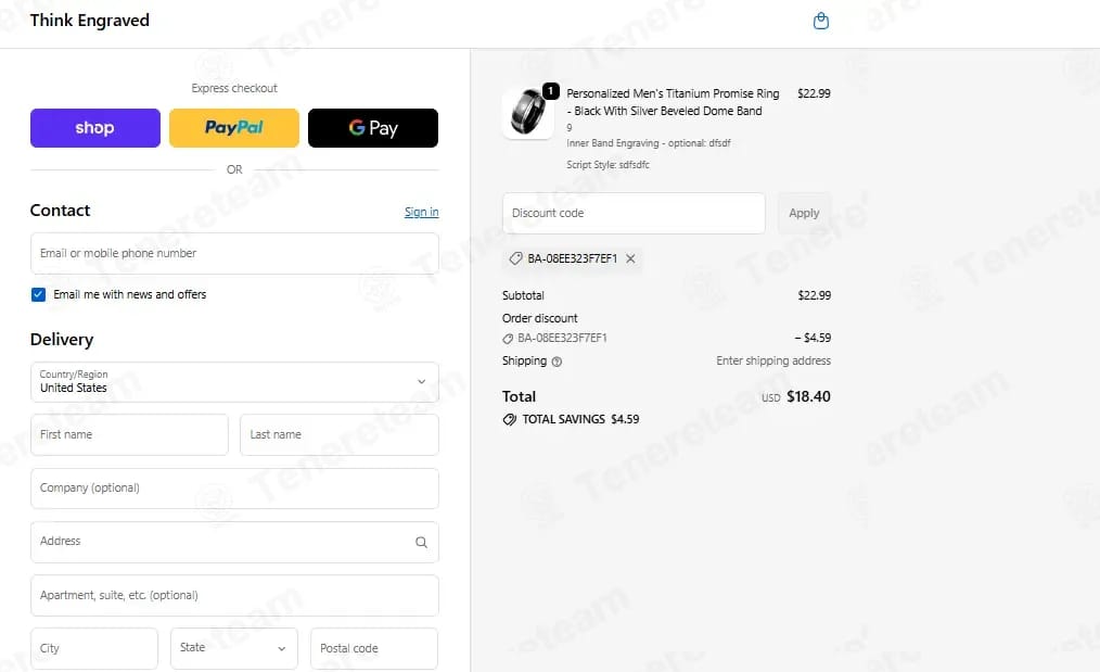 Think Engraved coupon code tested September 2026 – Coupons Scout