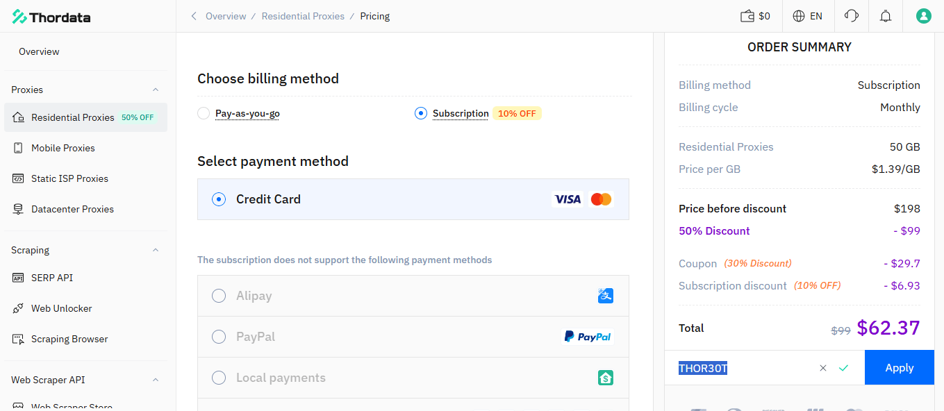 Thordata coupon code tested July 2026 – Coupons Scout
