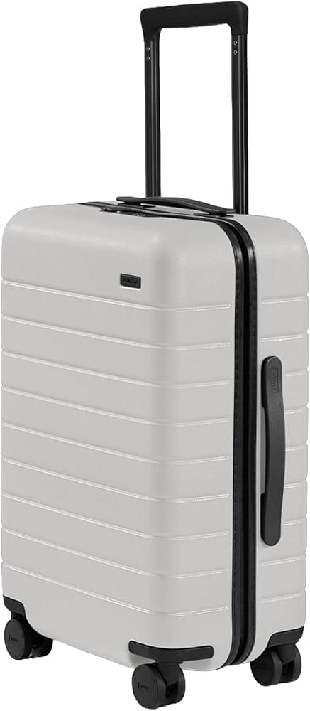 Away Carry-On 22 inch lightweight hardside polycarbonate suitcase in cloud gray with spinner wheels