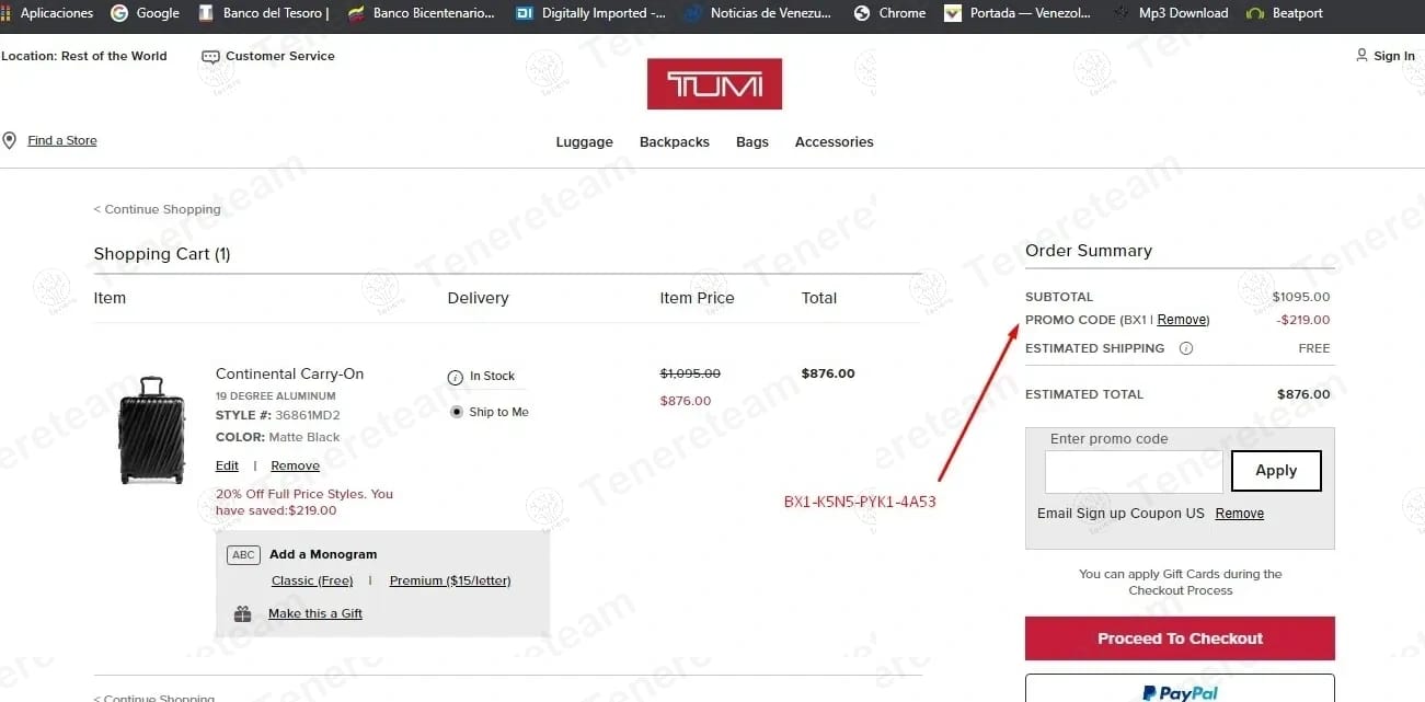 Tumi US coupon code tested September 2026 – Coupons Scout