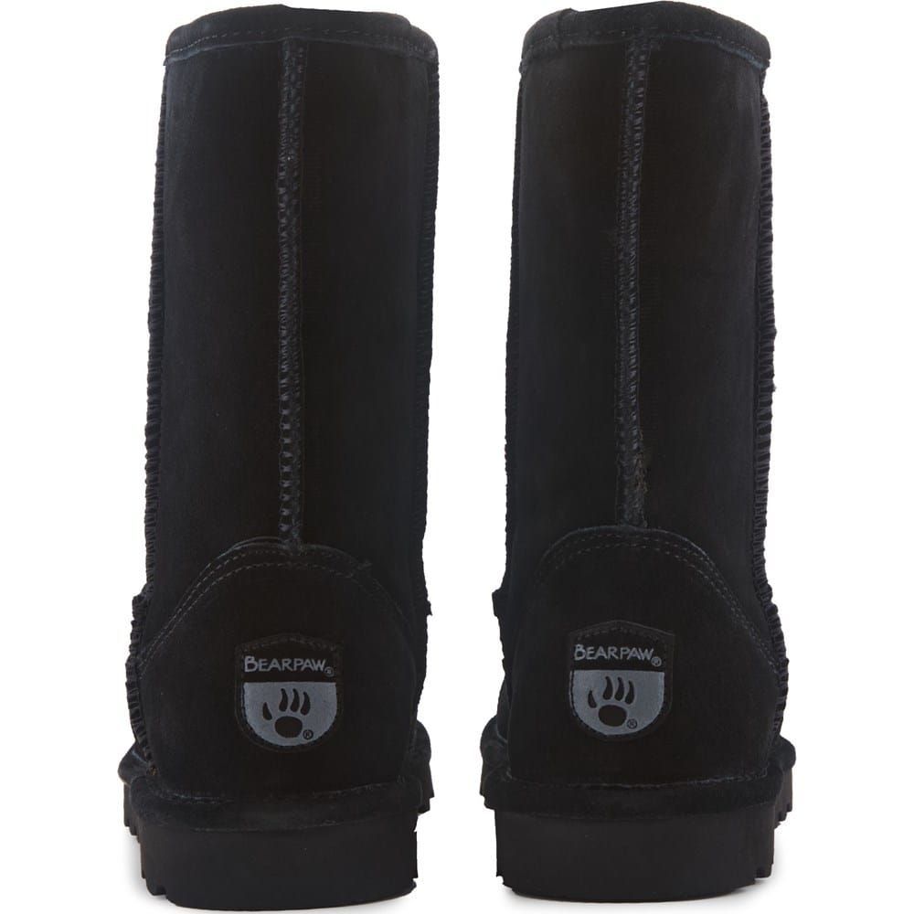 Bearpaw Elle Short water resistant winter boot in tan suede showing budget alternative styling