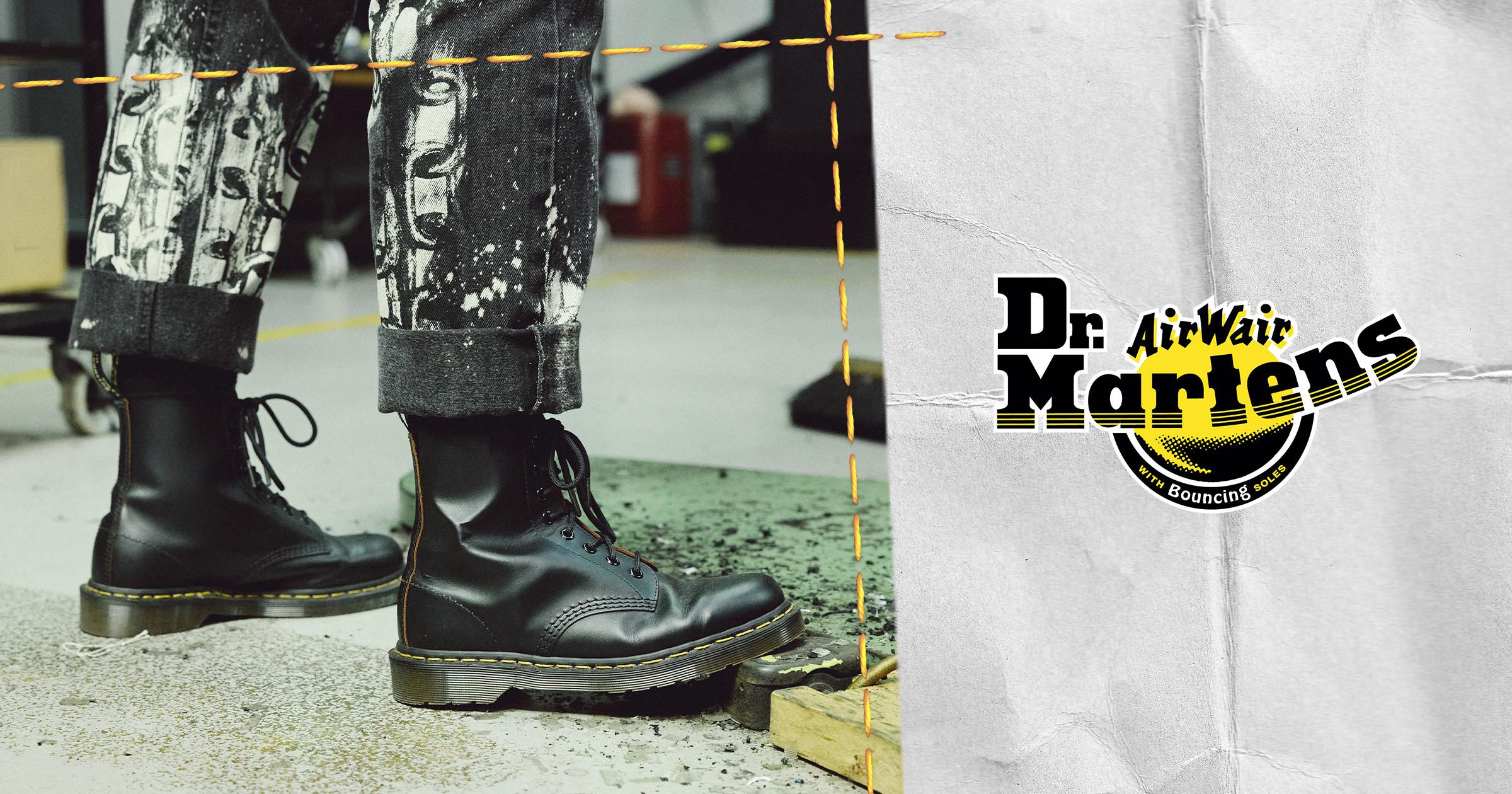 Dr Martens official online store showing premium leather boots with superior customer service ratings