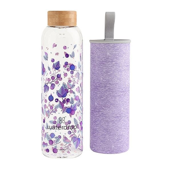 Waterdrop borosilicate glass bottle 600ml BOOST edition with minimalist design