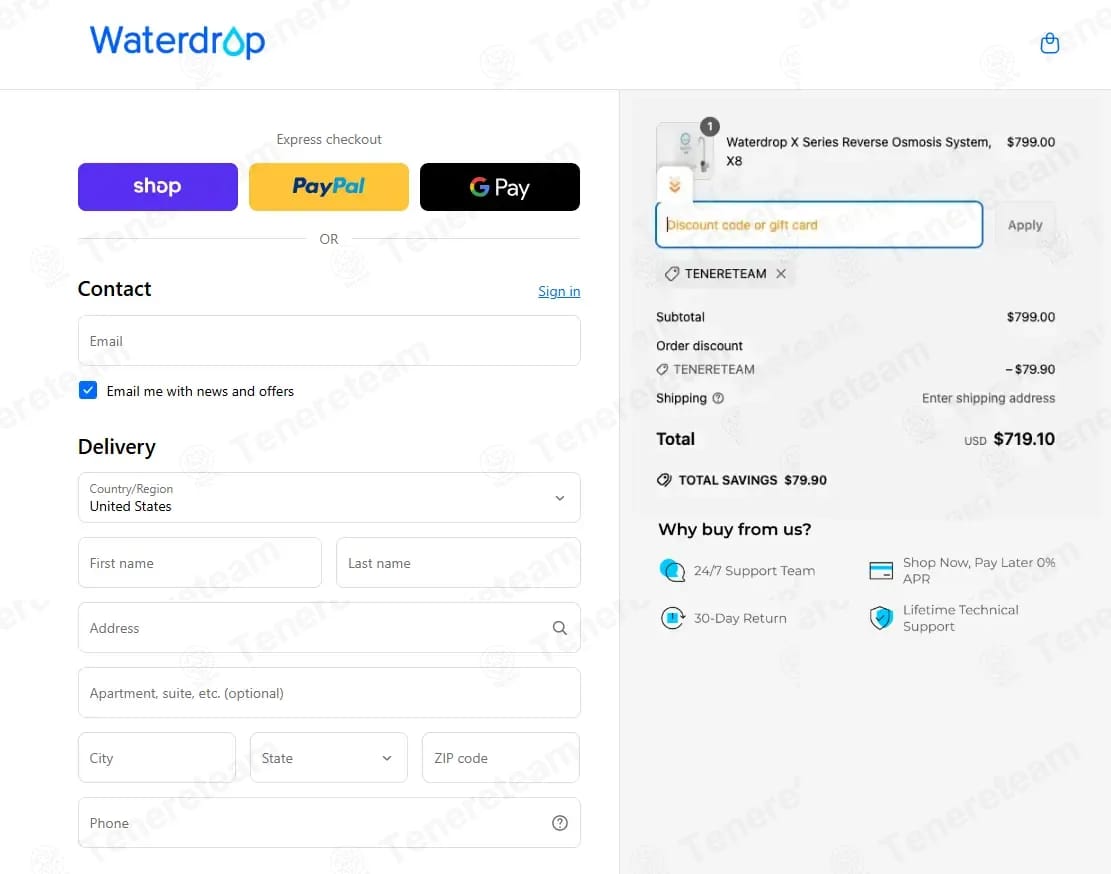 Waterdrop coupon code tested September 2026 – Coupons Scout
