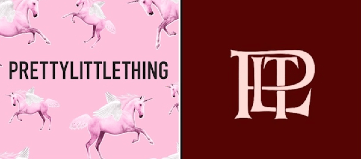 PrettyLittleThing fast fashion brand rebrand showing trend-driven going-out wear collection