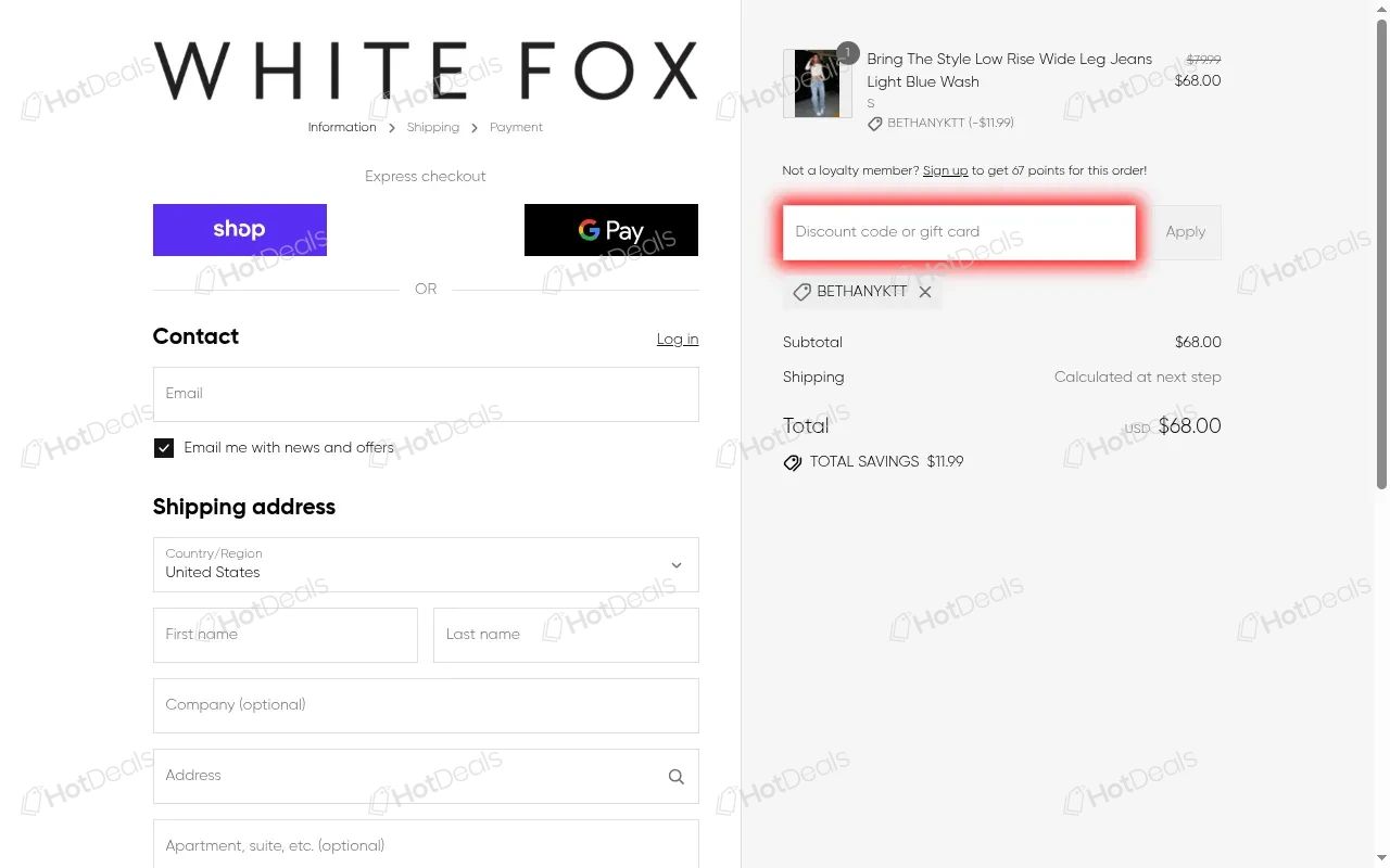 White Fox Boutique coupon code tested July 2026 – Coupons Scout