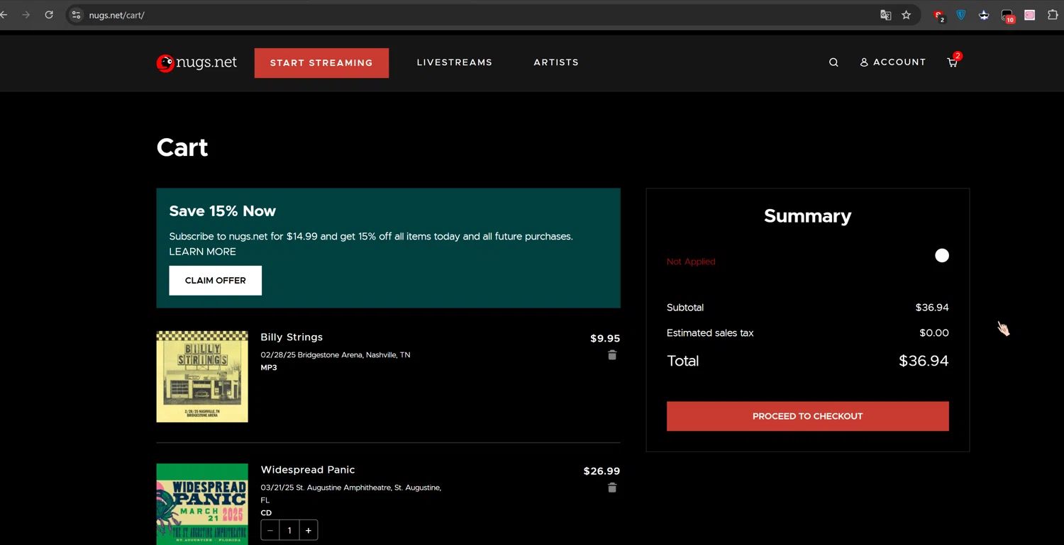 nugs.net coupon code tested July 2026 – Coupons Scout