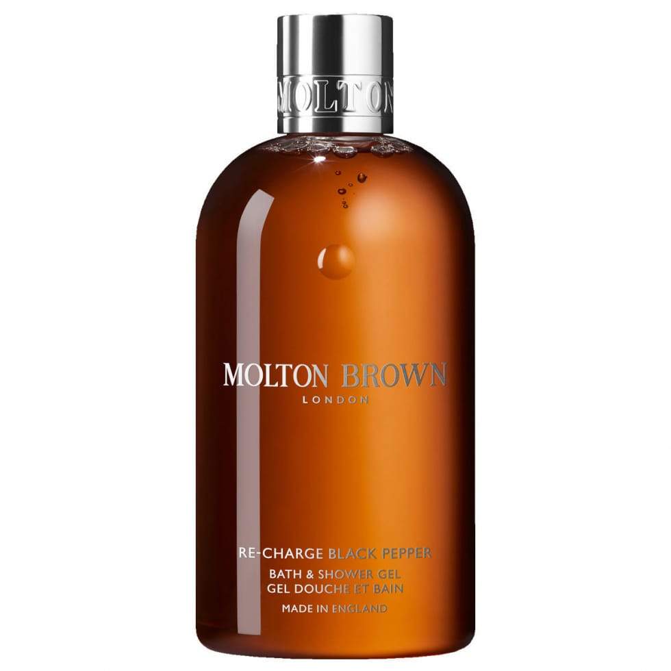 Molton Brown Re-charge Black Pepper bath and shower gel 300ml luxury fragrance bottle